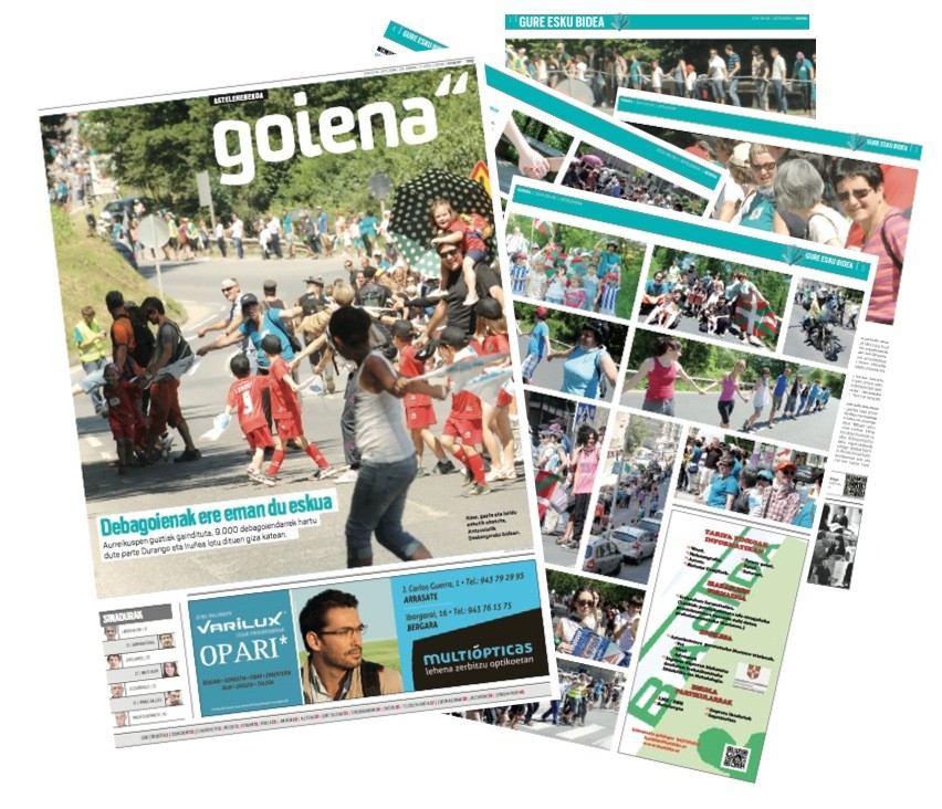 Giza katea berriz bizi, Goiena Paperean eta telebistan