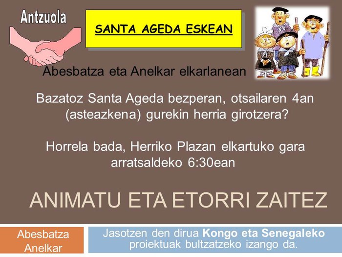 Santa Agedan Abesbatza eta Anelkar elkarlanean