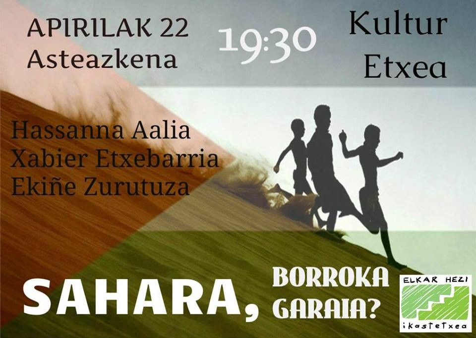 “Sahara, borroka garaia?” izeneko hitzaldia antola