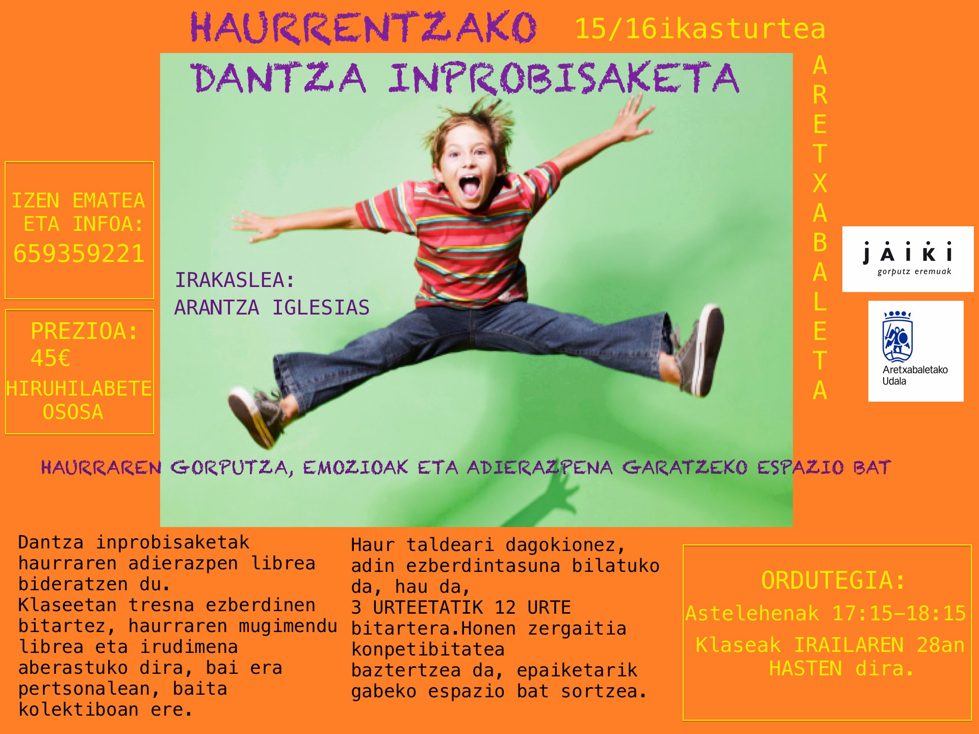 Inprobisazio dantza haurrantzat, Arantza Iglesias 