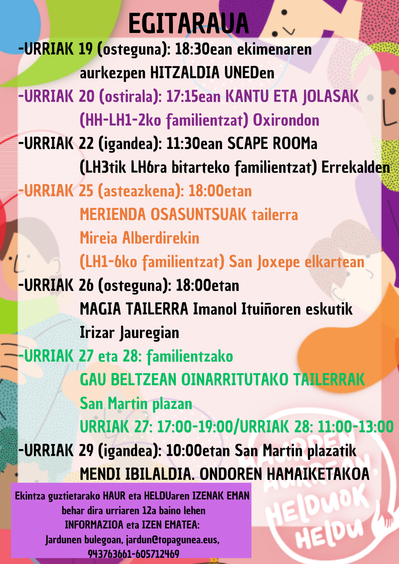 HAURREN AURREAN, HELDUOK HELDU. EGITARAUA