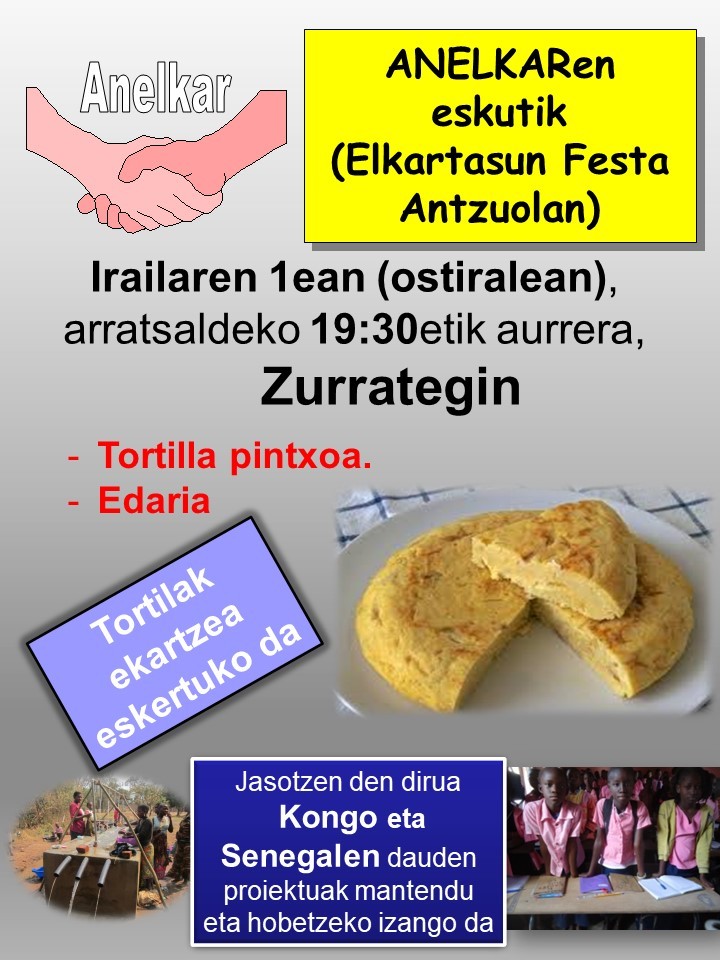 Elkartasun festa ospatuko dugu irailaren 1ean ANELKAR-en eskutik