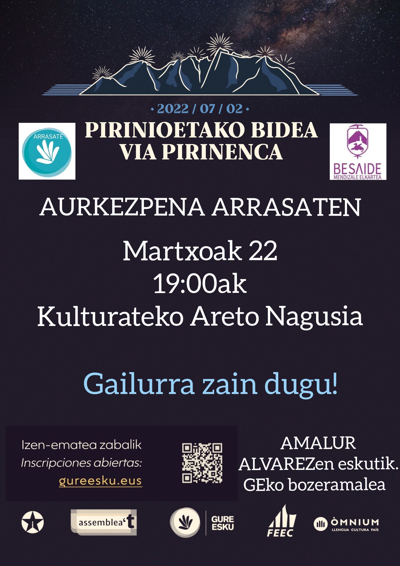 Pirinioetako bidea-via Pirinenca. Aurkezpena Arrasaten