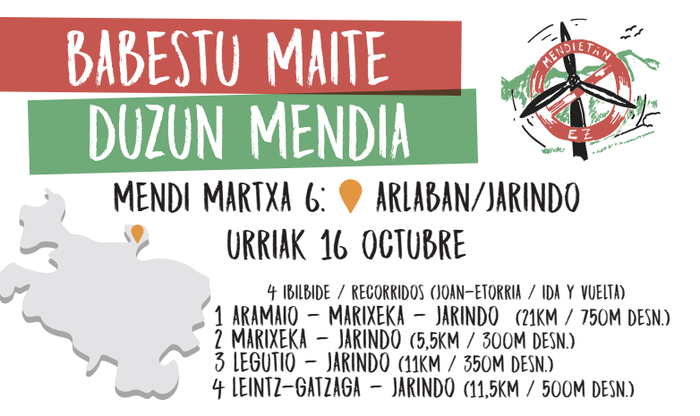 Jarindora mendi martxa egingo dute hainbat eragilek deituta
