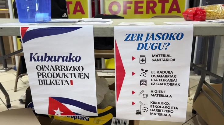Albisteak: Erantzun ona izan du Kubara oinarrizko material eta elikagaiak bidaltzeko elkartasun-bilketak