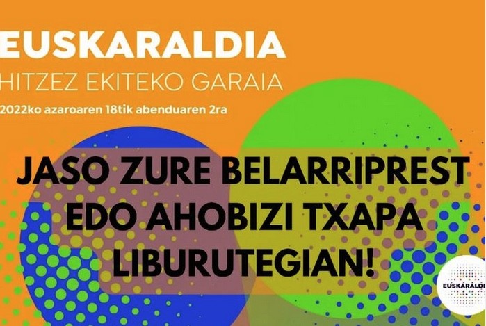 Euskaraldiko txapak liburutegian jaso daitezke