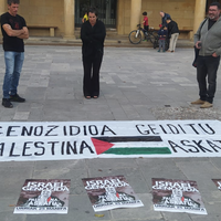 Autobusa Palestinaren alde zapatuan Arrasaten egitekoa den manifestaziorako