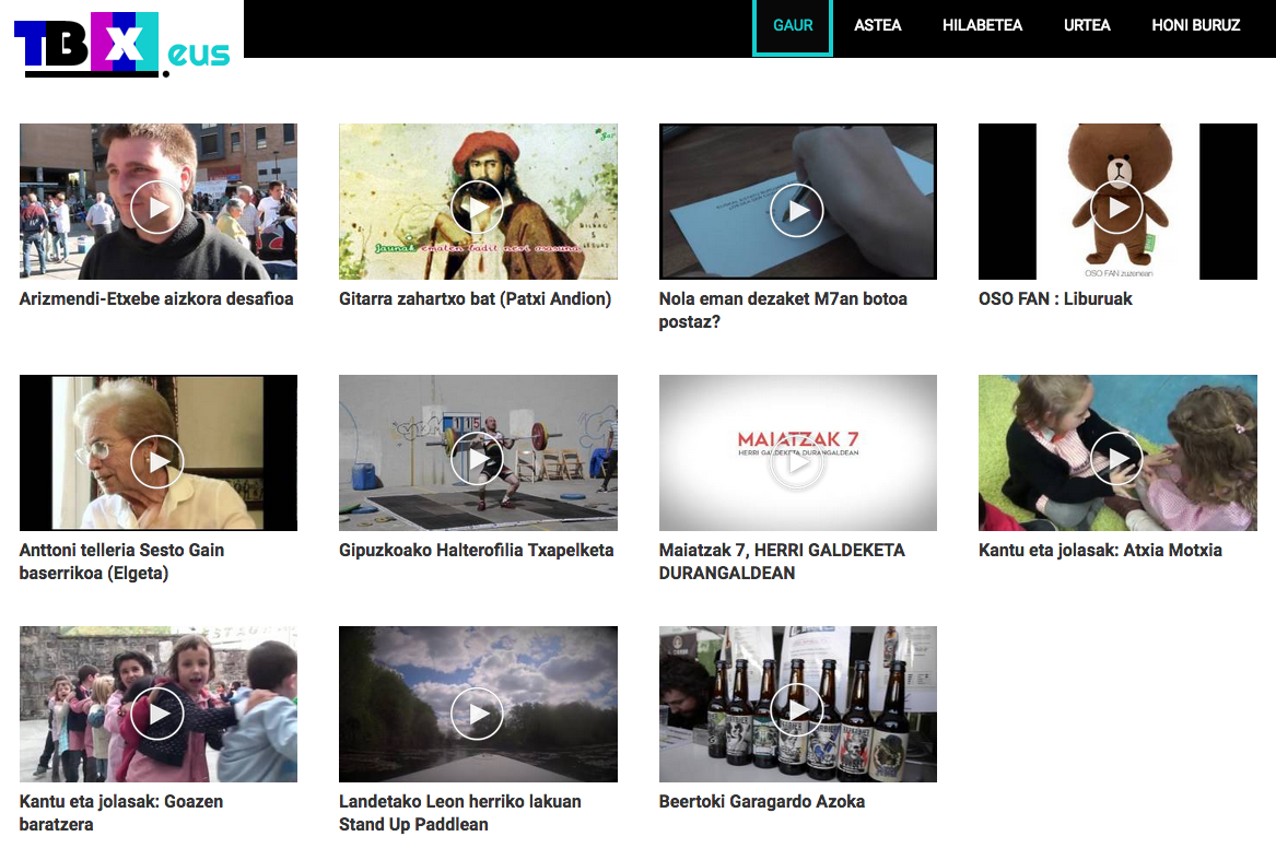TBX webguneak euskarazko bideo ikusienak biltzen ditu