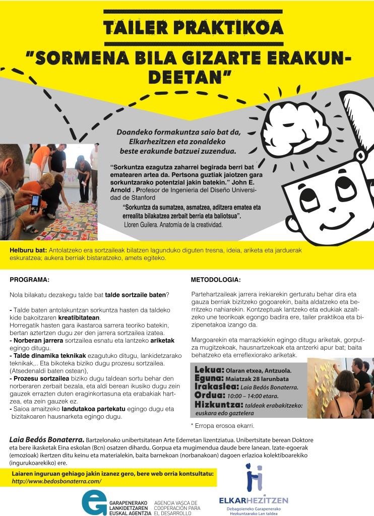 SORMENAREN Tailerra Antzuolan (Plaza mugatuak)
