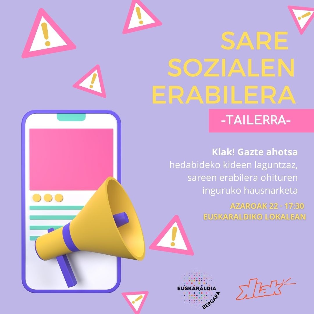Sare sozialen erabilera ohituren tailerra