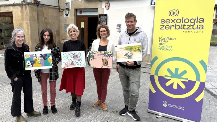 Sexologia zerbitzuko mural berria: ikasleek diseinatu, arrasatearrek aukeratu