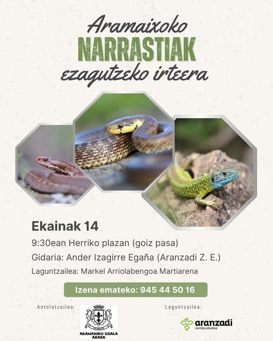Aramaioko narrastiak ezagutzeko irteera