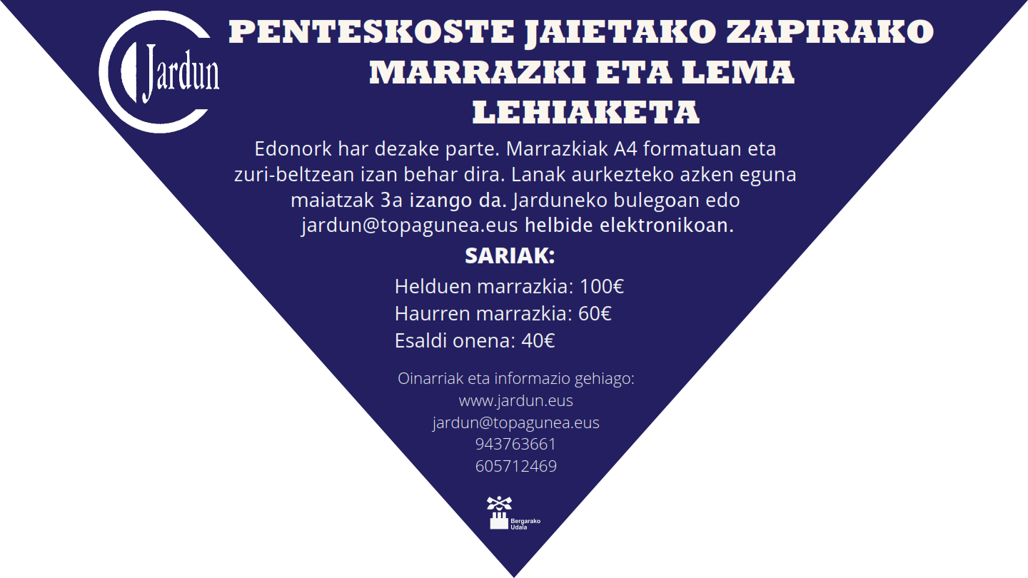 PENTEKOSTE JAIETAKO ZAPIRAKO MARRAZKI ETA LEMA LEHIAKETA