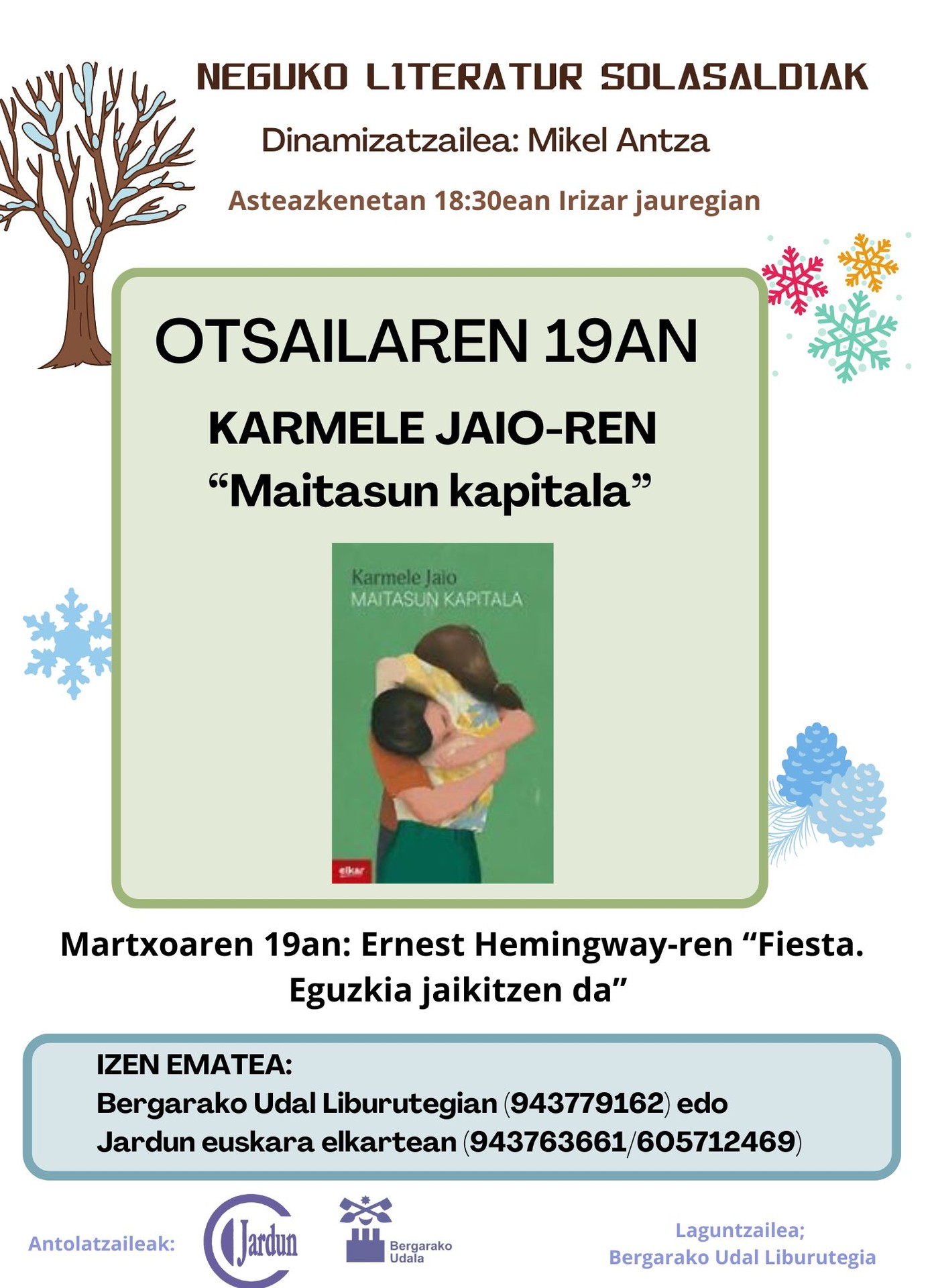 LITERATUR SAIOETARA ETORRI NAHI?  BA, OTSAILAREN 19AN DUZU AUKERA!