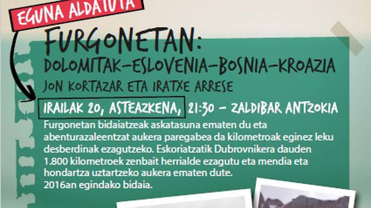 'Furgonetan: Dolomitak–Eslovenia–Bosnia–Kroazia' bidaiaren kontakizuna, eguaztenean