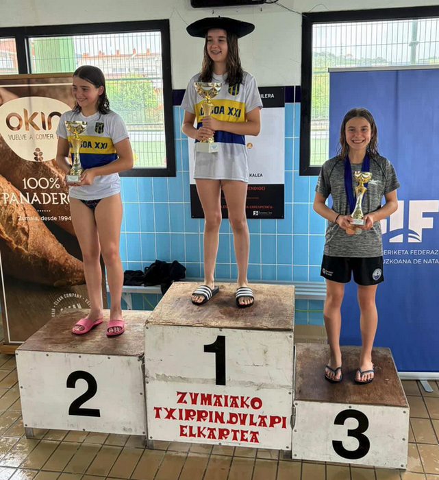 Iraide Beristainek hirugarren postua eskuratu du Gipuzkoako Eskola Arteko Igeriketa Txapelketan