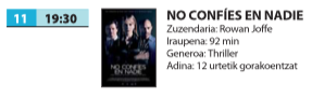 Zinema: 'No confies en nadie'