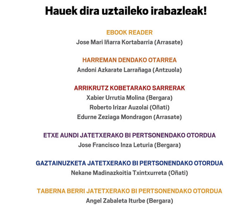 Baditugu uztaileko sarien irabazleak!