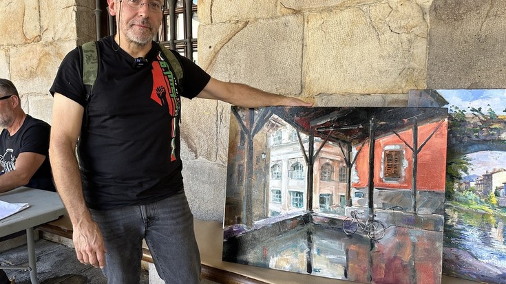 Bergarako txoko ezberdinak trebeziaz margotu dituzte