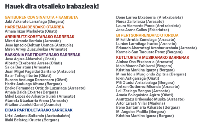 Hauek dira otsaileko sarien irabazleak!