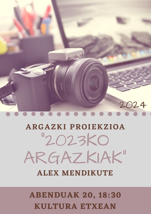 Alex Mendikuteren 2023ko argazkiekin proiekzioa