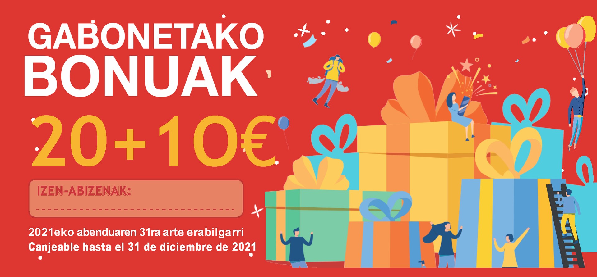 Gabonetako 500 bonu jarriko ditu salgai Udalak, eguaztenean