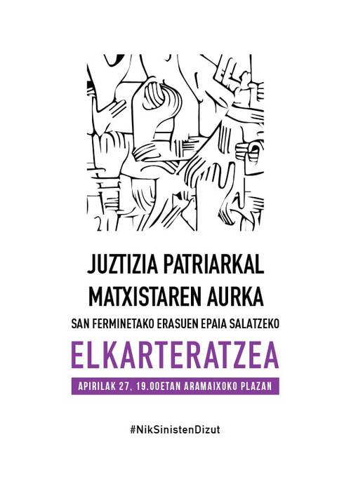 Sanferminetako auziaren epaia salatzeko bilkura gaur Aramaion