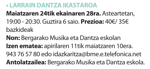 Larrain dantza ikastaroa