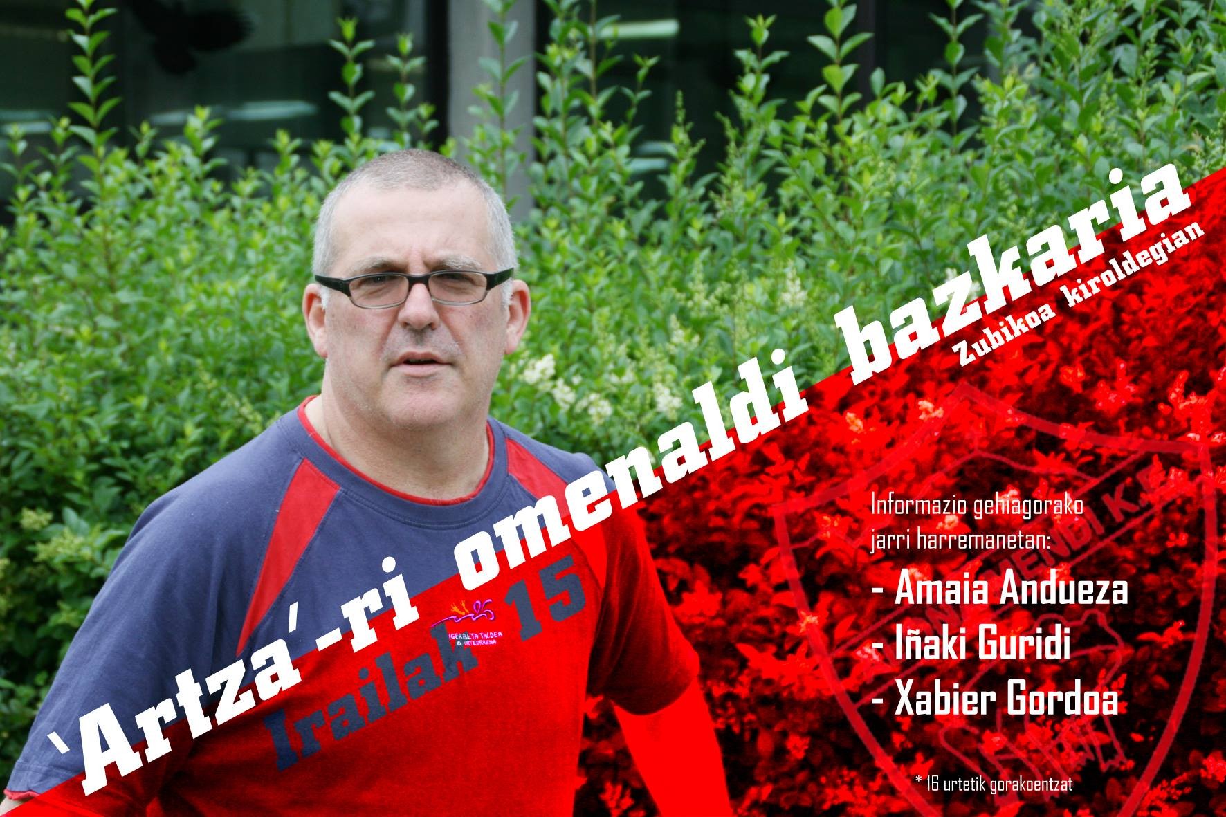 Aloña Mendiko igerilari ohiek 'Artza' omenduko dute irailaren 15ean