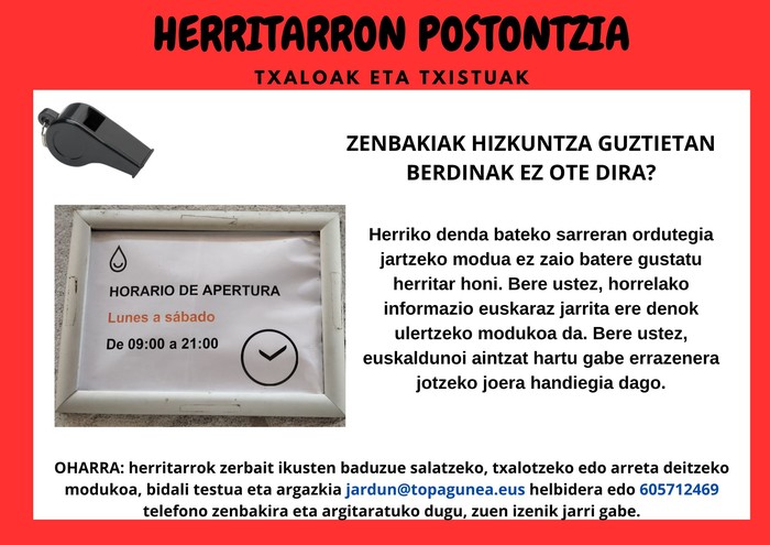 ORDUTEGIAK EUSKARAZ EZBERDINAK AL DIRA?