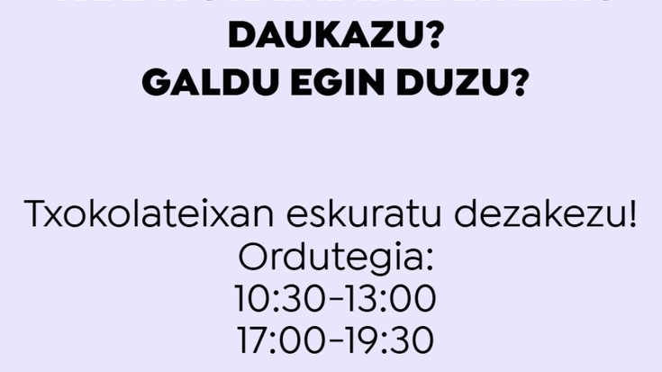 Jaso zure txapa Txokolateixan!