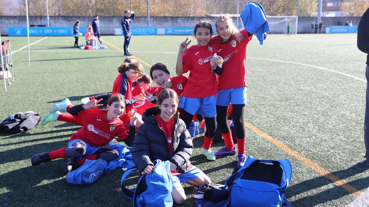 Harrobietako neska futbolariak protagonista, Aretxabaletan