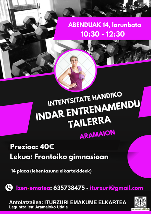 Intentsitate handiko indar entrenamendu tailerra