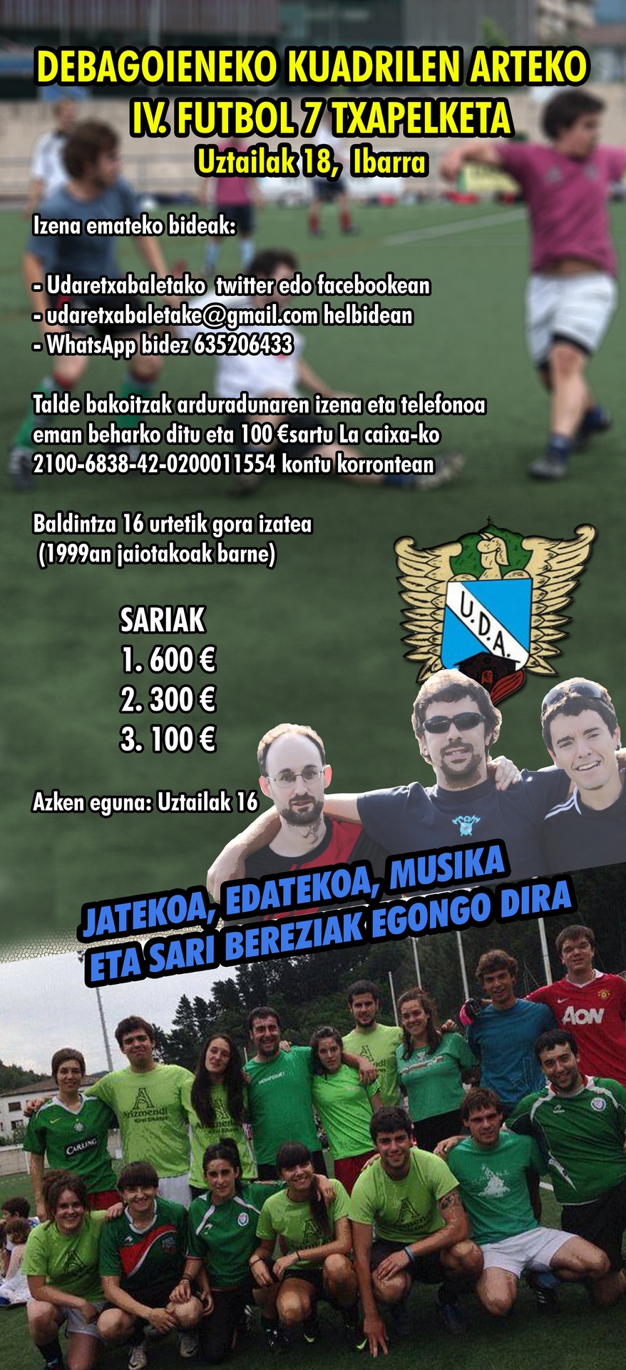Debagoieneko kuadrillen arteko futbol txapelketa antolatu du UDAk zazpigarrenez