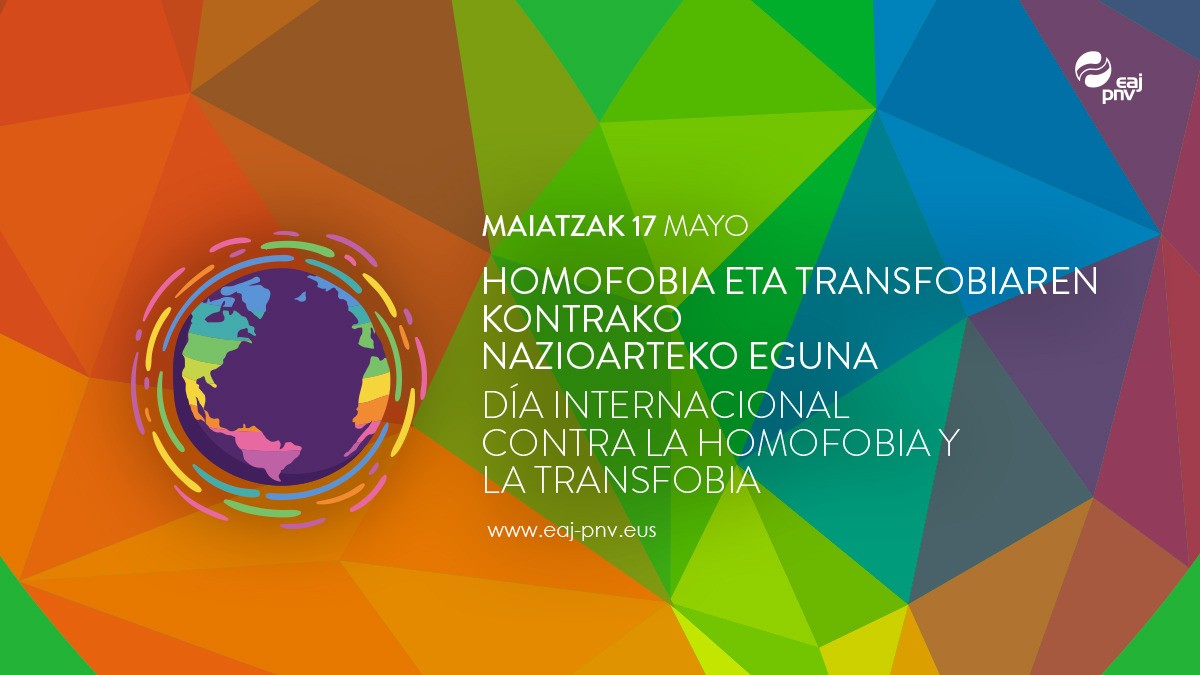 EAJ-PNVko EBBren adierazpena Homofobia eta Transfobiaren kontrako Nazioarteko Egunean