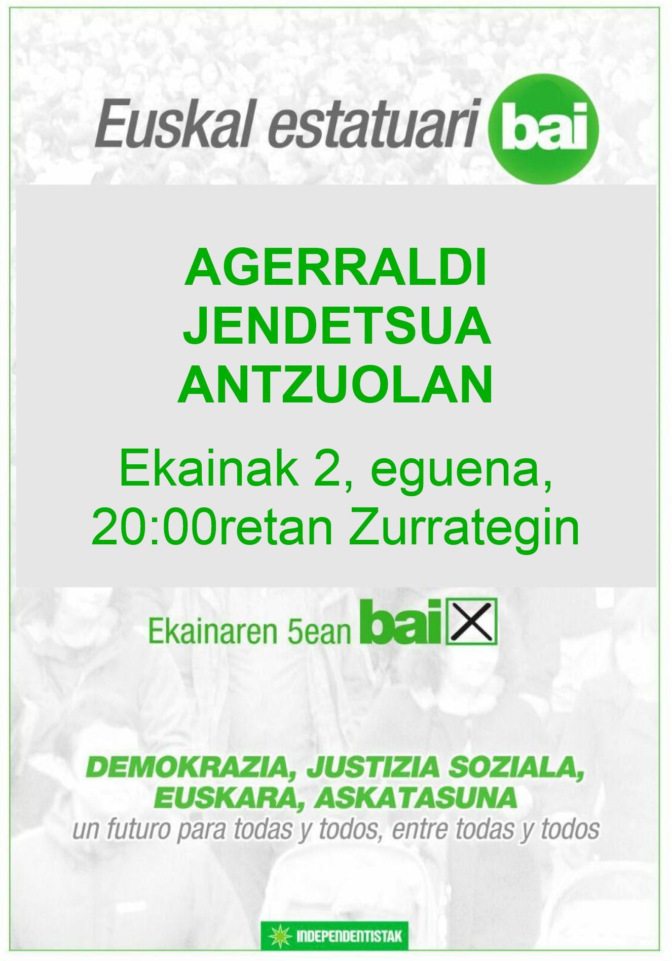 Independentistak sareak agerraldi jendetsua deitu du eguenerako