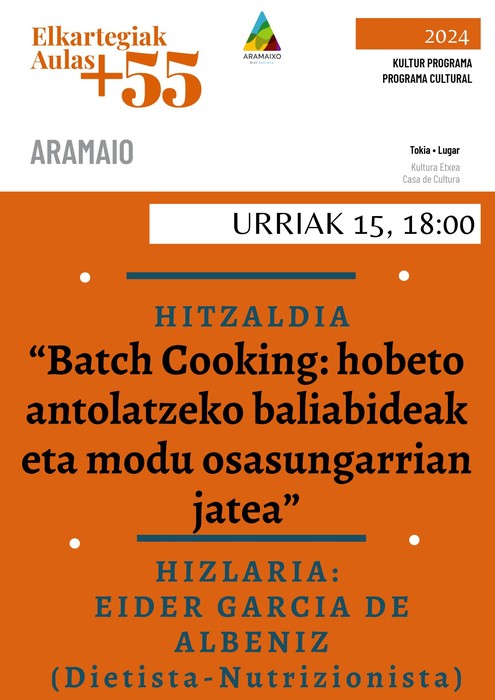 "Batch cooking" hitzaldia