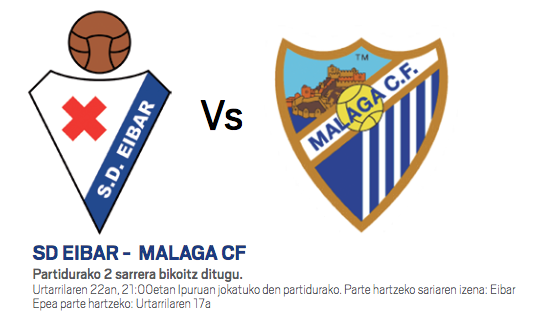 Eibar eta Malaga partidurako bi sarrera bikoitz