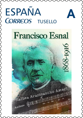 Francisco Esnal organo jotzailearen zigilua aterako du filatelia taldeak