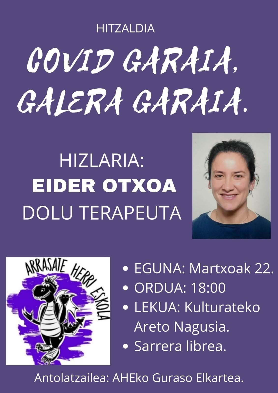 HITZALDIA- COVID GARAIA, GALERA GARAIA