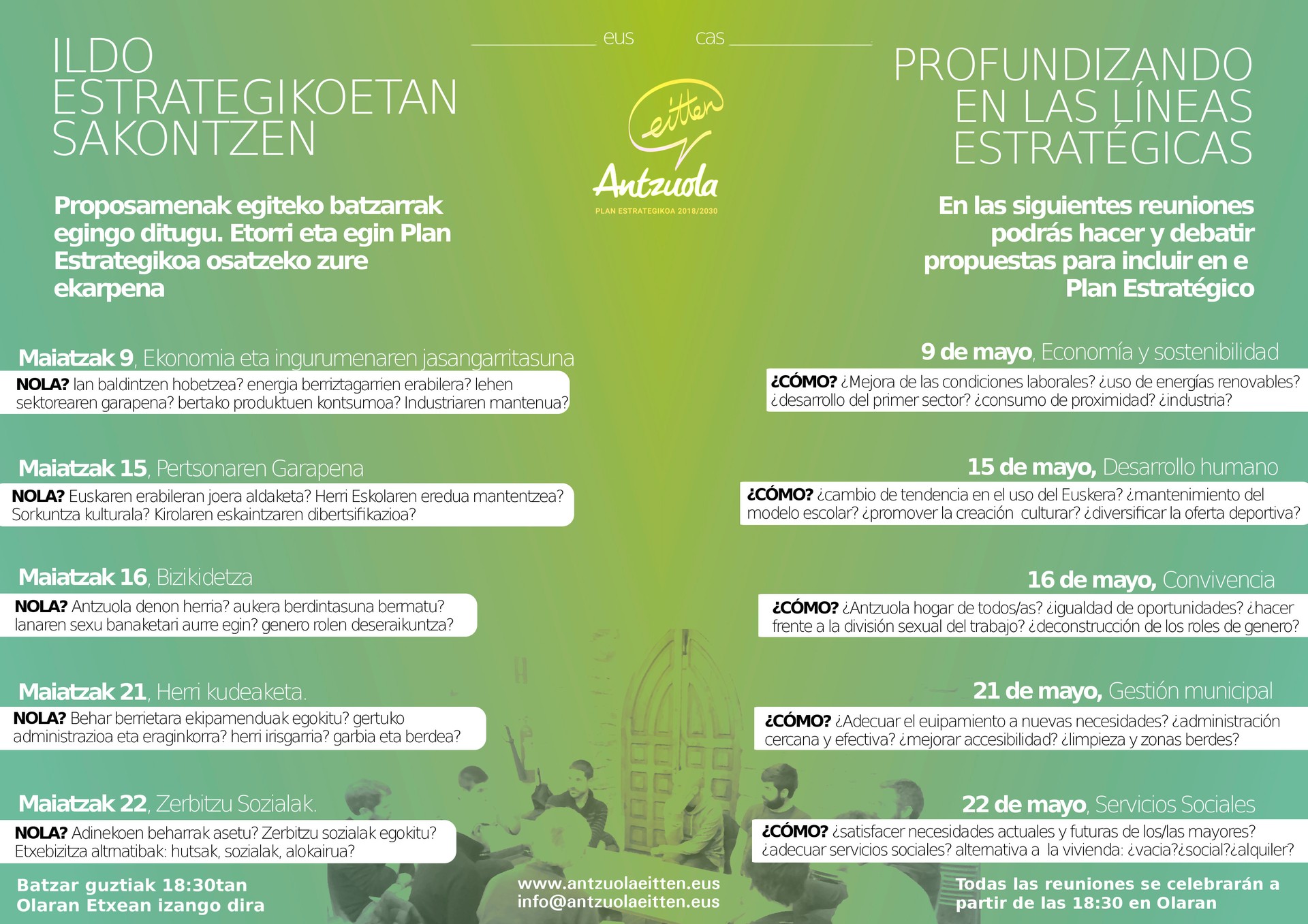 Herritarrek nabarmendutako ildoen proposamenak jasoko dira batzarretan