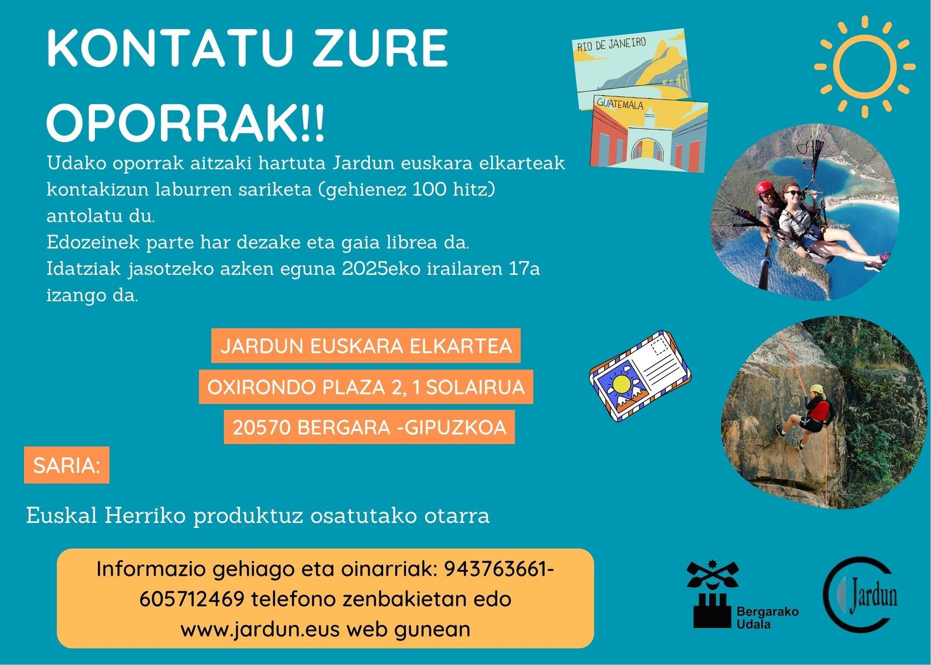 kontatu zure oporrak!!