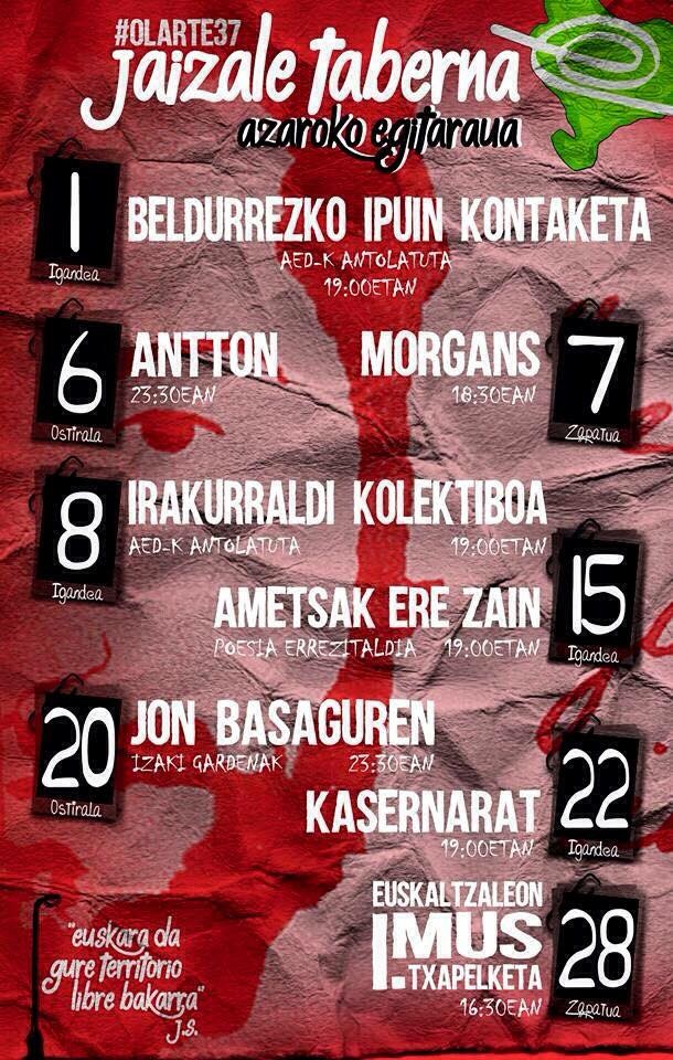 Hona hemen azaroan izango ditugun ekimenak Euskal 
