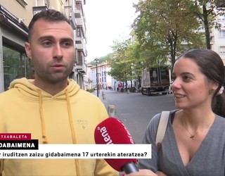 Gidabaimena 17 urterekin: zein iritzi dute herritarrek?