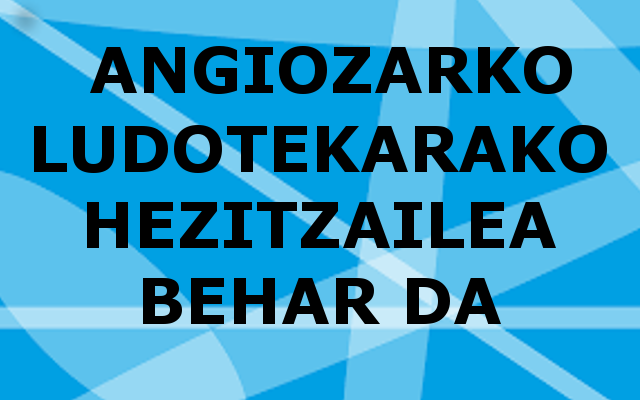 Angiozarko ludotekarako hezitzailea