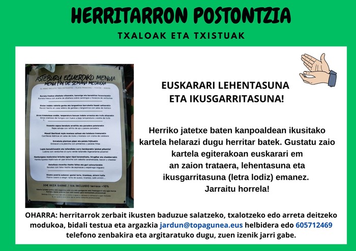 EUSKARARI LEHENTASUNA ETA ERAKARGARRITASUNA!!