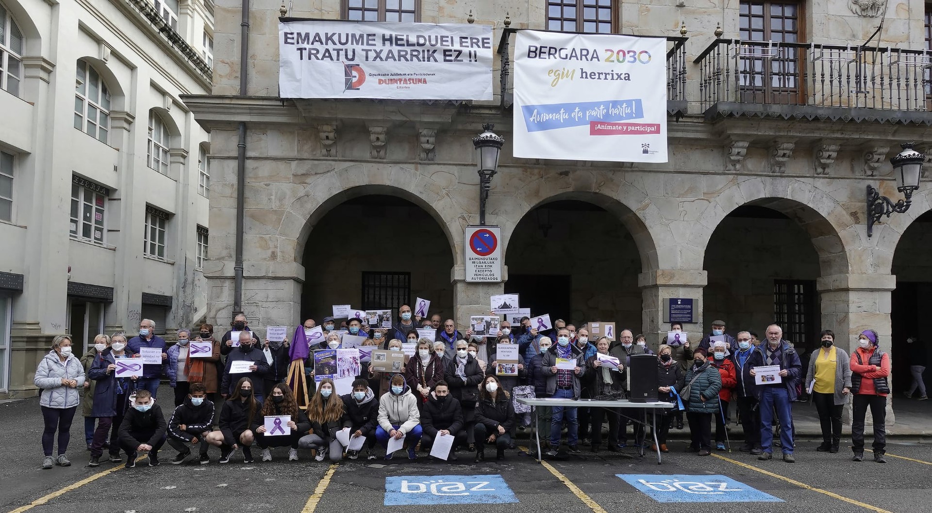 Indarkeria matxista salatu dute Bergarako pentsiodunek asteleheneko elkarretaratzean