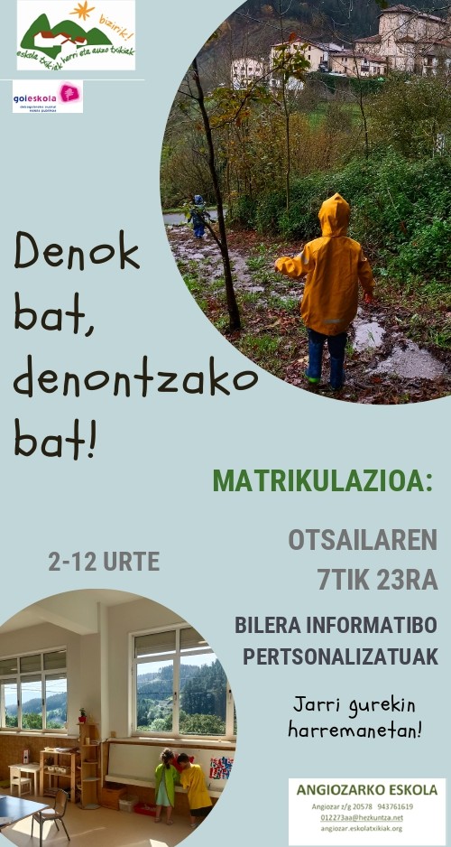 Angiozarko Eskola Txikian ere prest 2024-2025 matrikulaziorako