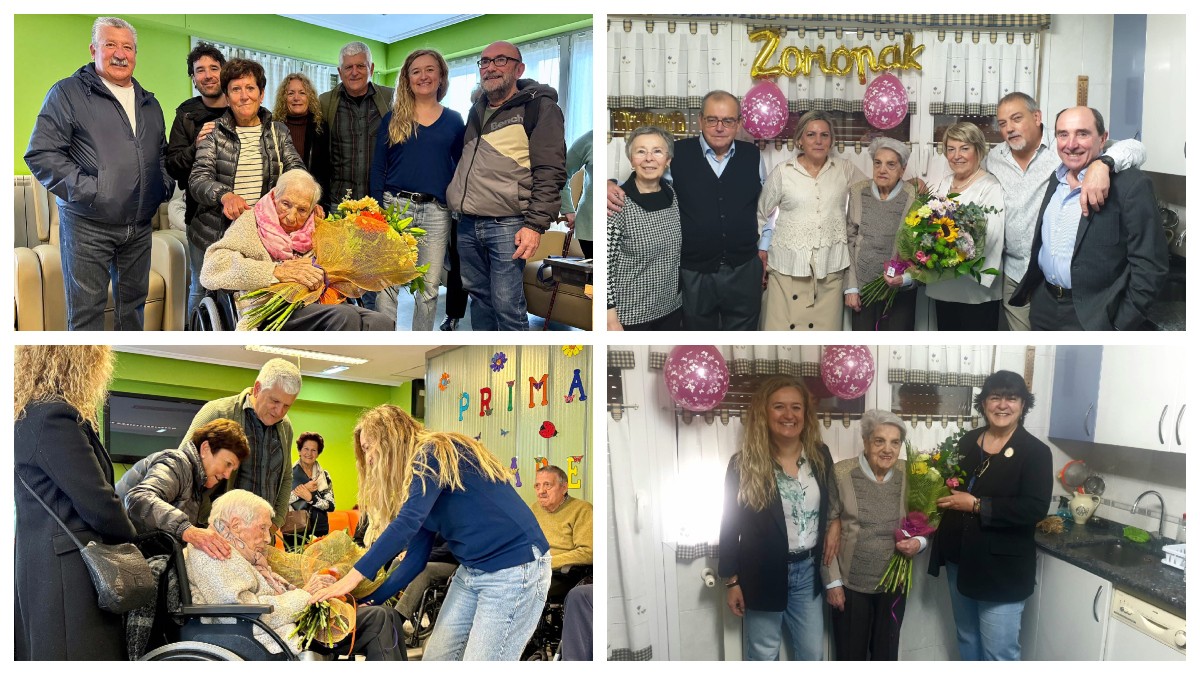 Milagros Barandiaranek eta Sofia Kortabarriak 100 urte bete dituzte