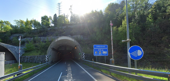Argisaoko tunela itxita egongo da astearte eta asteazken gauean